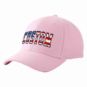 Custom Pink Vintage USA Flag-Gold Curved Eaves Sport Baseball Cap Design for Men/Women/Youth