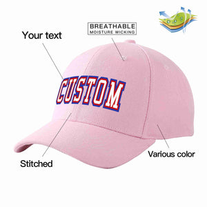 Custom Pink White-Red Curved Eaves Sport Baseball Cap Design for Men/Women/Youth