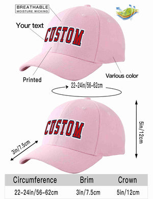 Conception personnalisée de casquette de baseball de sport incurvée rose rouge-marine pour hommes/femmes/jeunes