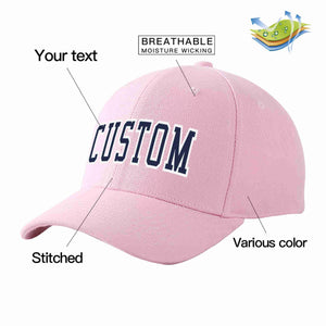 Conception personnalisée de casquette de baseball de sport incurvée rose marine-blanc pour hommes/femmes/jeunes