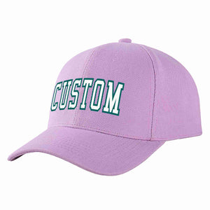 Custom Light Purple White-Aqua Curved Eaves Sport Baseball Cap Design for Men/Women/Youth