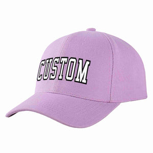 Custom Light Purple White-Black Curved Eaves Sport Baseball Cap Design for Men/Women/Youth