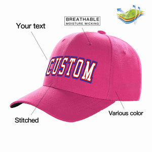 Custom Rose Red White-Red Curved Eaves Sport Baseball Cap Design for Men/Women/Youth