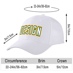 Casquette de baseball personnalisée blanche blanche-vert Kelly incurvée Eaves Sport Design