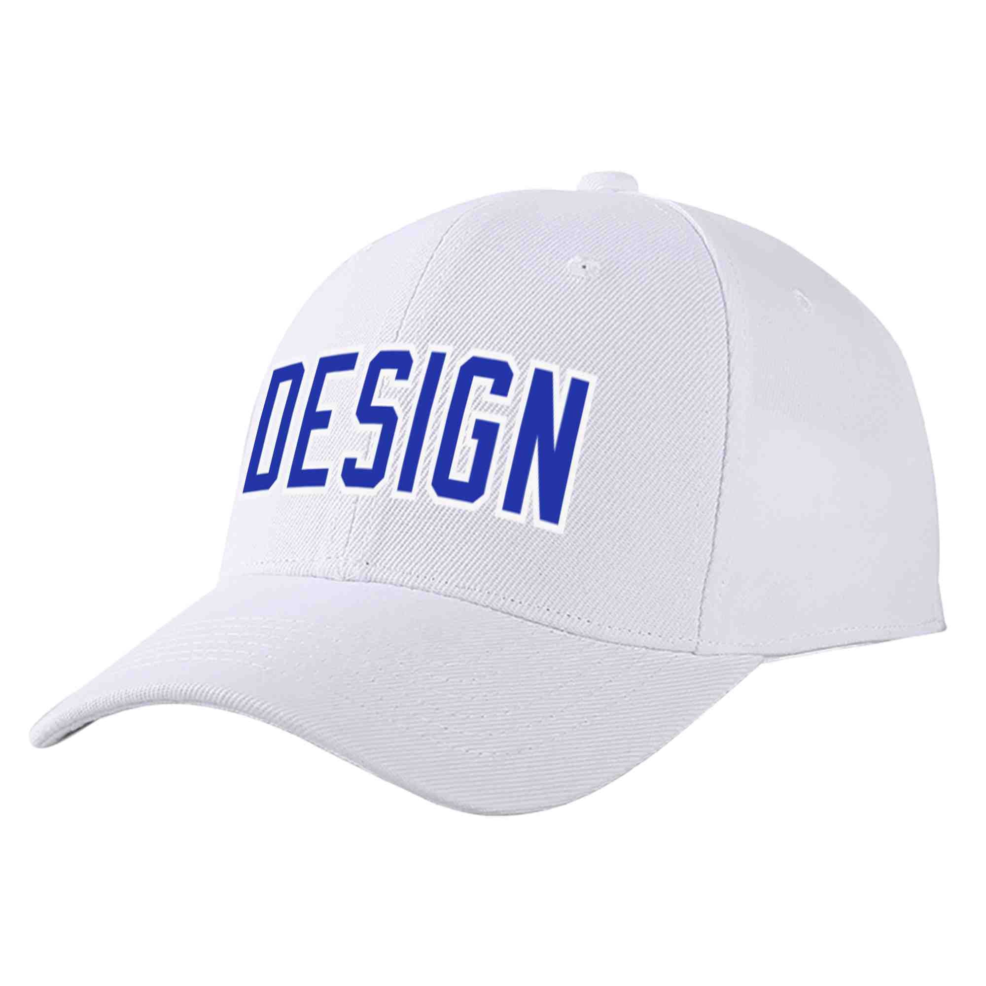 Casquette de baseball personnalisée blanche royale-blanche incurvée Eaves Sport Design