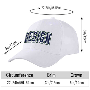 Casquette de baseball personnalisée blanche marine-blanche incurvée Eaves Sport Design