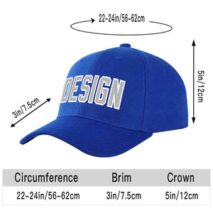 Custom Royal Gray-White Curved Eaves Sport Design Baseball Cap