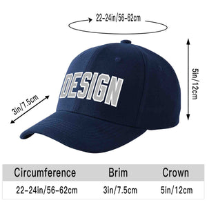 Custom Navy Gray-White Curved Eaves Sport Design Baseball Cap