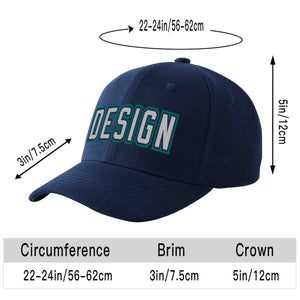 Custom Navy Gray-Navy Curved Eaves Sport Design Baseball Cap