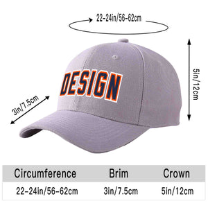 Casquette de baseball courbée Eaves Sport Design personnalisée gris marine-orange