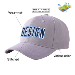 Casquette de baseball personnalisée gris marine-blanc courbé Eaves Sport Design