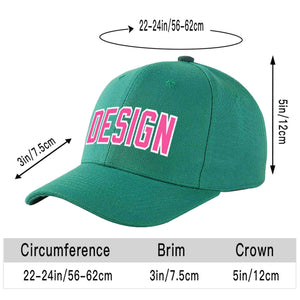 Casquette de baseball incurvée personnalisée vert clair rose-blanc avec avant-toit