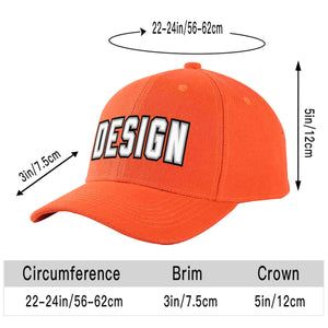 Custom Tangerine White-Gray Curved Eaves Sport Design Baseball Cap