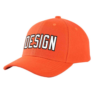 Casquette de baseball personnalisée Tangerine blanc-noir incurvée Eaves Sport Design