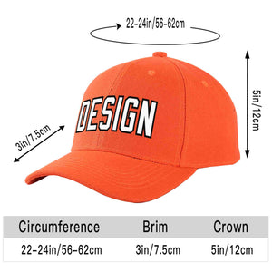 Casquette de baseball personnalisée Tangerine blanc-noir incurvée Eaves Sport Design