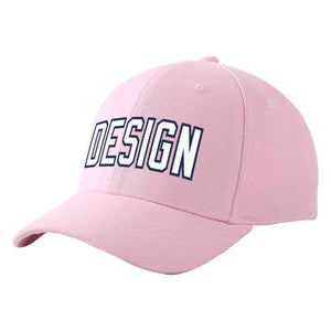 Casquette de baseball personnalisée rose blanc-marine incurvée Eaves Sport Design