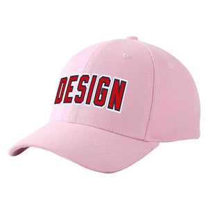 Casquette de baseball personnalisée rose rouge-marine incurvée Eaves Sport Design