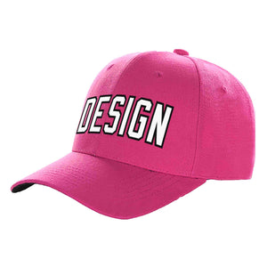 Custom Rose Red White-Black Curved Eaves Sport Design Baseball Cap