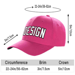 Custom Rose Red White-Black Curved Eaves Sport Design Baseball Cap