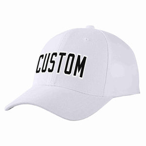 Conception personnalisée de casquette de baseball de sport incurvée blanc noir-blanc pour hommes/femmes/jeunes