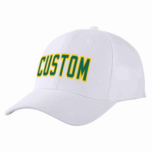 Casquette de baseball de sport incurvée blanche Kelly vert-jaune personnalisée pour hommes/femmes/jeunes