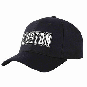 Custom Black White-Black Curved Eaves Sport Baseball Cap Design for Men/Women/Youth