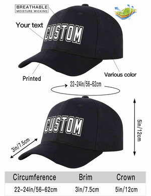 Custom Black White-Black Curved Eaves Sport Baseball Cap Design for Men/Women/Youth