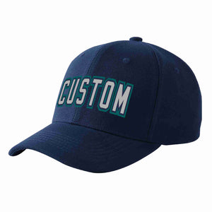 Custom Navy Gray-Navy Curved Eaves Sport Baseball Cap Design for Men/Women/Youth