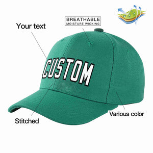 Custom Light Green White-Black Curved Eaves Sport Baseball Cap Design for Men/Women/Youth