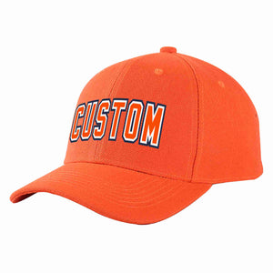 Conception personnalisée de casquette de baseball de sport incurvée orange-blanc mandarine pour hommes/femmes/jeunes