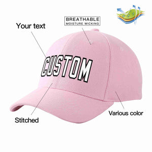 Custom Pink White-Black Curved Eaves Sport Baseball Cap Design for Men/Women/Youth