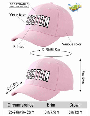 Custom Pink White-Black Curved Eaves Sport Baseball Cap Design for Men/Women/Youth