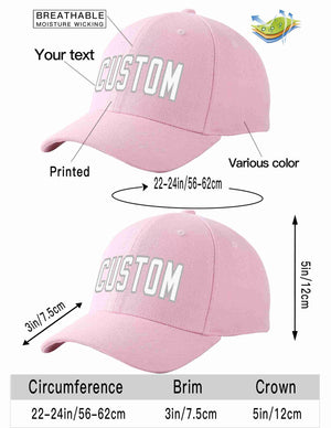 Custom Pink White-Gray Curved Eaves Sport Baseball Cap Design for Men/Women/Youth