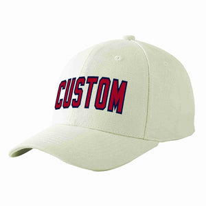 Casquette de baseball de sport incurvée rouge-marine crème personnalisée pour hommes/femmes/jeunes