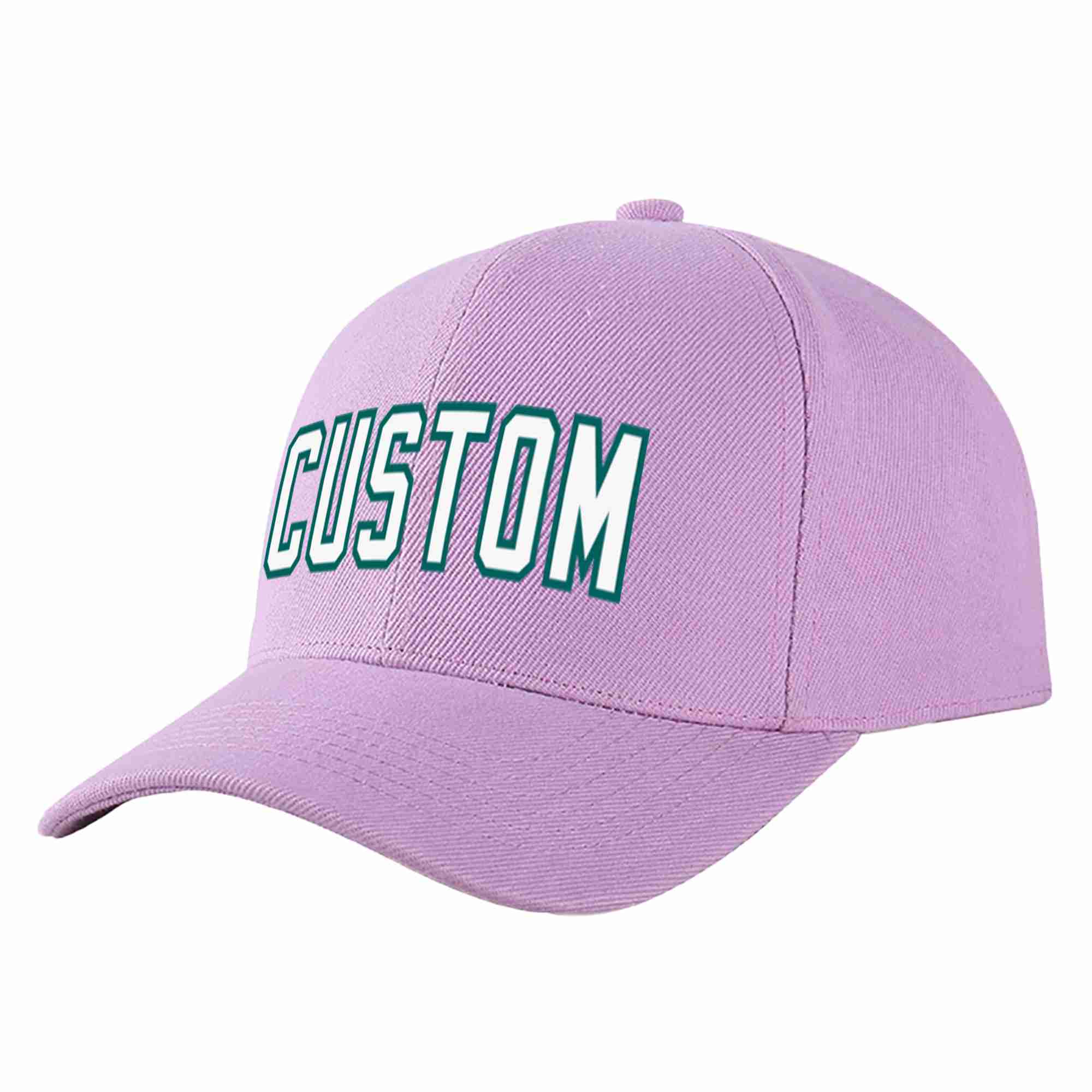 Conception personnalisée de casquette de baseball de sport incurvée blanc-aqua violet clair pour hommes/femmes/jeunes