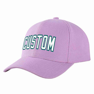 Custom Light Purple White-Aqua Curved Eaves Sport Baseball Cap Design for Men/Women/Youth