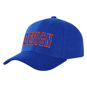 Casquette de baseball personnalisée Royal Royal-Orange Curved Eaves Sport Design