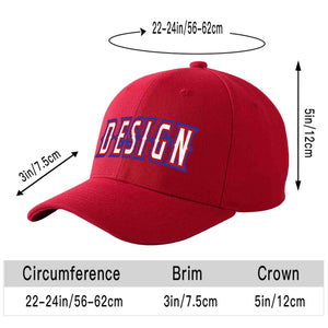 Casquette de baseball personnalisée rouge blanc-rouge avec avant-toit incurvé