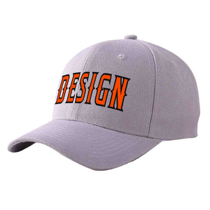 Casquette de baseball personnalisée gris orange-noir incurvée Eaves Sport Design