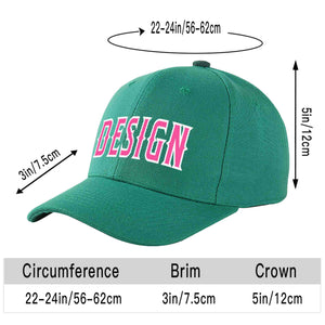 Casquette de baseball incurvée personnalisée vert clair rose-blanc avec avant-toit