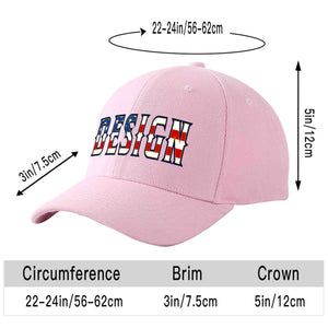 Custom Pink Vintage USA Flag-Gold Curved Eaves Sport Design Baseball Cap