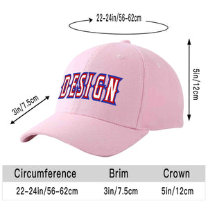 Custom Pink White-Red Curved Eaves Sport Design Baseball Cap