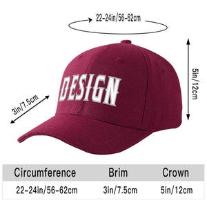 Custom Red Wine White-Gray Curved Eaves Sport Design Baseball Cap