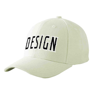 Casquette de baseball de conception de sport incurvée noir-blanc crème personnalisée