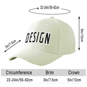 Casquette de baseball de conception de sport incurvée noir-blanc crème personnalisée