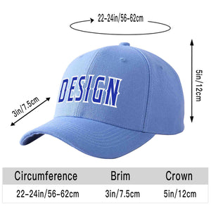 Casquette de baseball personnalisée bleu ciel Royal-blanc courbé Eaves Sport Design