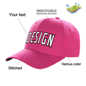 Custom Rose Red White-Black Curved Eaves Sport Design Baseball Cap