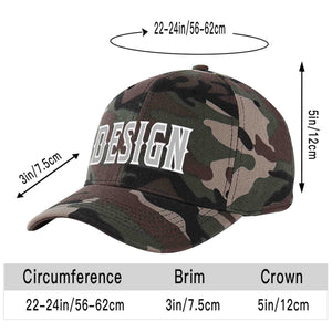 Custom Camo Gray-White Curved Eaves Sport Design Baseball Cap