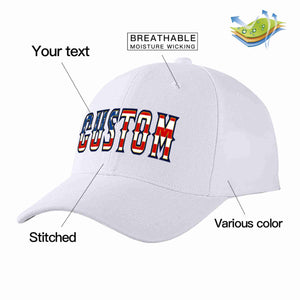 Custom White Vintage USA Flag-Gold Curved Eaves Sport Baseball Cap Design for Men/Women/Youth