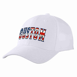 Custom White Vintage USA Flag-Gold Curved Eaves Sport Baseball Cap Design for Men/Women/Youth